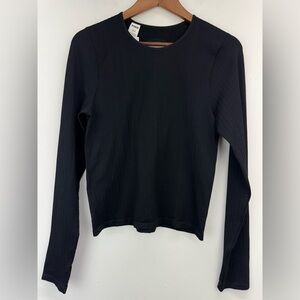 Pink Victoria’s Secret size XL Women’s Black Cutout Back Long Sleeve Top